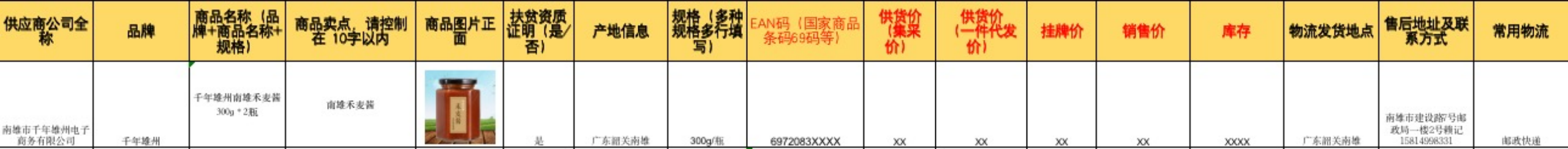 商品信息表